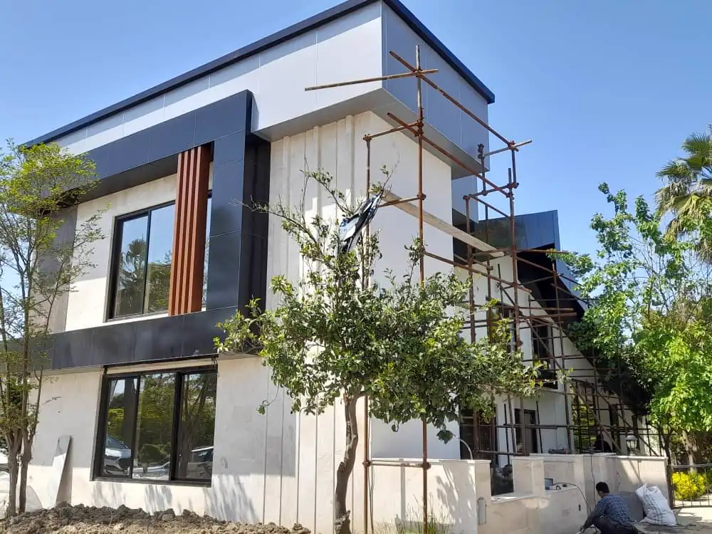 اجرای نمای کامپوزیت ویلای مدرن